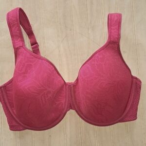 Wacoal Red Underwire Unlined Bra with wider straps.